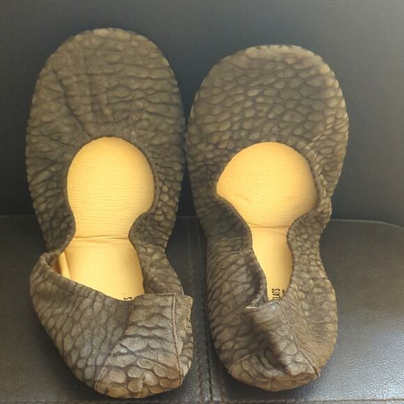 The Storehouse Flats Leather Matte Snakeskin Foldable Comfy Summer Ballet Flats - Picture 1 of 4